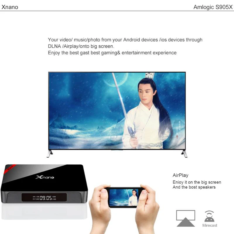 FFYY-X96 ТВ-приставка Amlogic X96pro S905X, Android 6,0, медиаплеер, телеприставка, WiFi, 2,4G, H.265, смарт-ТВ приставка, US Plug