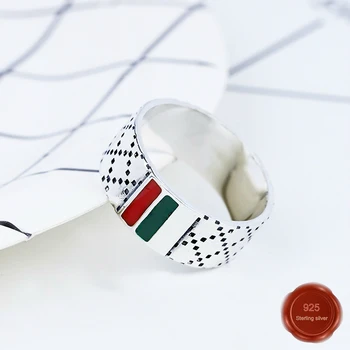 

100%　S925 sterling silver ring new style fashion Couple students on the ring net red modeling letters simple style