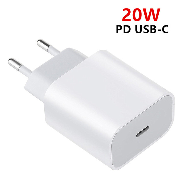 Fast Charging PD USB C Charger For Apple iPhone 13 pro 12 11 8 7 ipad EU Power Adapter US Plug PD Charge Type C Port Cable