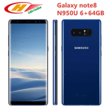 Разблокированный samsung Galaxy Note8 N950U snapdragon835 NFC две задние камеры Восьмиядерный 6,3 дюймов 6 Гб ram 64 Гб rom