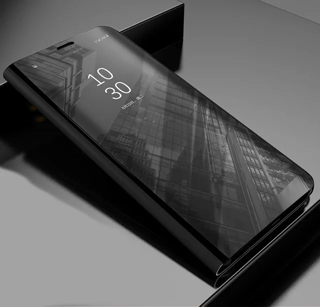Умный зеркальный флип-защитный чехол для LG V50 V40 V30 зеркальный вид умный флип-чехол для LG G8 Q60 K50 противоударный чехол - Цвет: Black