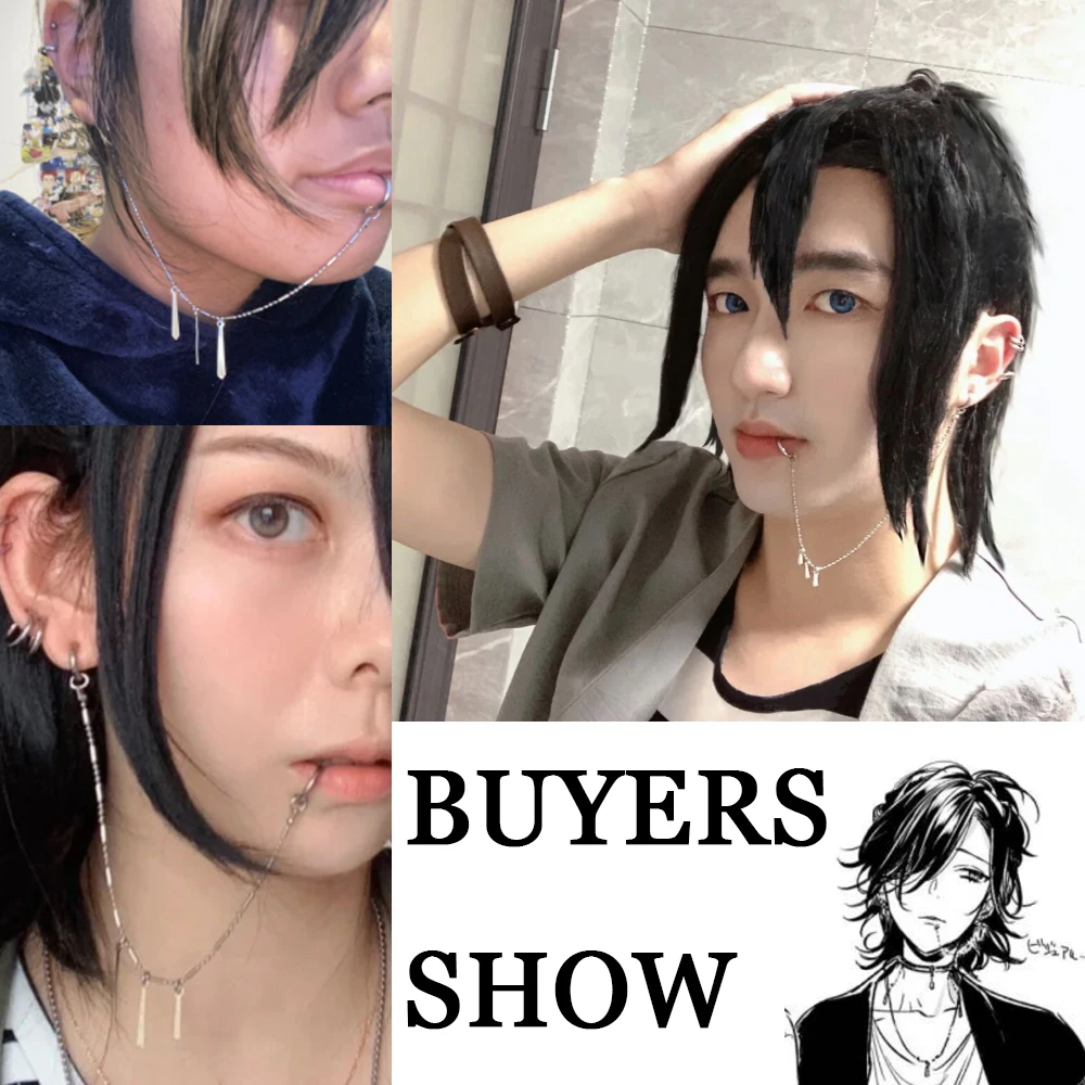 Dangle Earrings Anime Miyamura Izumi Stainless Steel Earrings Lip Piercing with Long Chain Ear Cosplay Accessories Unisex Punk Popular Jewelry