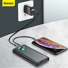 Baseus Power Bank 20000mAh Typ C PD Schnelle Aufladen Power Quick Charge 3,0 USB PoverBank Externe Batterie Für Xiaomi für IP