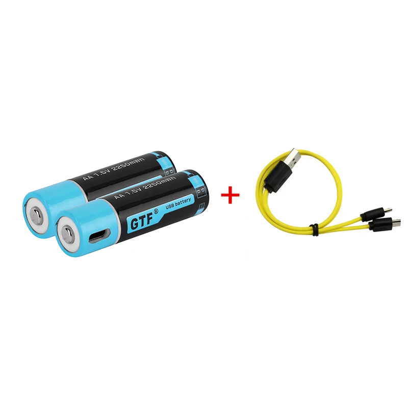GTF1.5V USB AA литий-ионная батарея 2550mwh 1500mah емкость литий-полимерный USB Аккумуляторная Литиевая usb батарея USB кабель