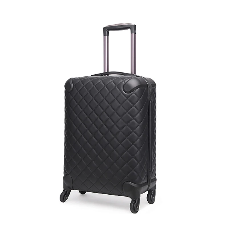 Новая мода путешествия чемодан набор с сумочкой в комплекте, 16/20/24/28 дюймов роскошные кожаные чемоданы на колесах сумка Искусственная кожа ручной клади коробка Популярные valise - Color: Black