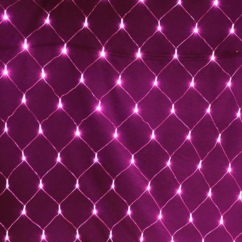 Украшения светодиодные чистые огни 220 В садовая лампа гирлянда свет 1,5X1,5 м рождественские 10 цветов открытый праздник фестиваль 2X3 м мульти - Цвет: Розовый