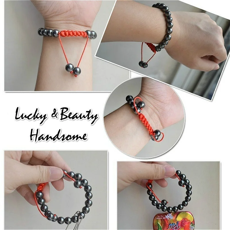 Новый плетеный браслет 8 мм из Натурального Гематита для магнитной терапии с