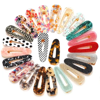

New Acetate Hollow Waterdrop Hair Clips for Women Girls Sequins Geometric Hairpins Barrettes Headband Hair Accessories