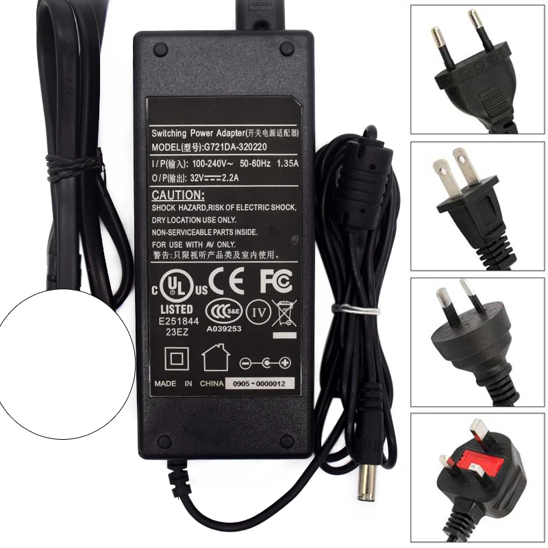 Для Philips G721DA-320220 Питание зарядное устройство с адаптером переменного тока 32V 2.2A 5,5 мм* 2 мм-б/у