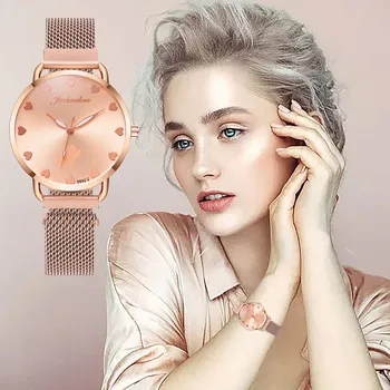

Luxury Fashion Woman Bracelet Watch Women Casual Quartz Ladies Dress Magnet Mesh Band Watches Gift Lover Clock Relogio Feminino