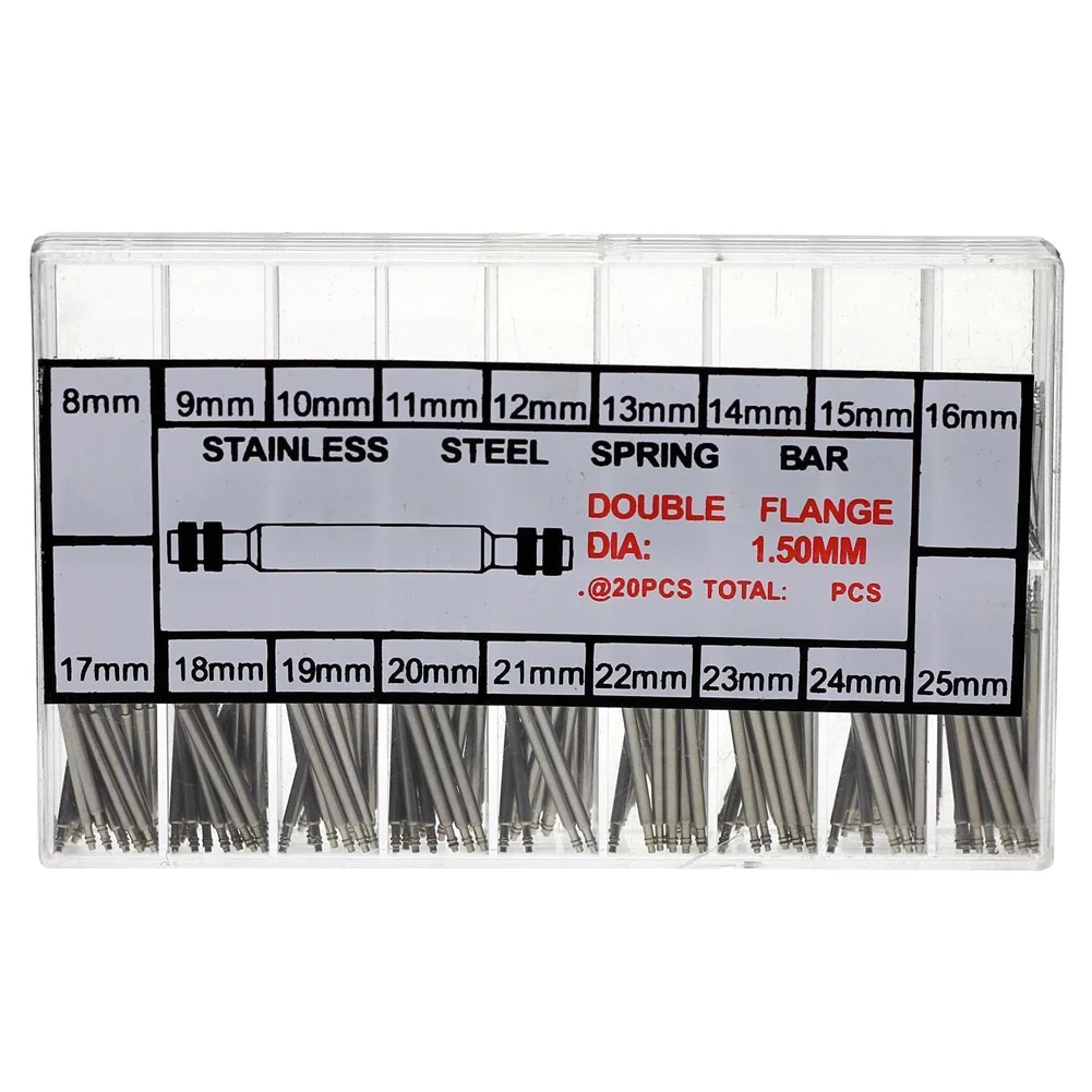

360pcs 8mm-25mm Watchmaker Watch Band Spring Bars Stainless Steel Link Pins Repair Tools Home accessories tool gift