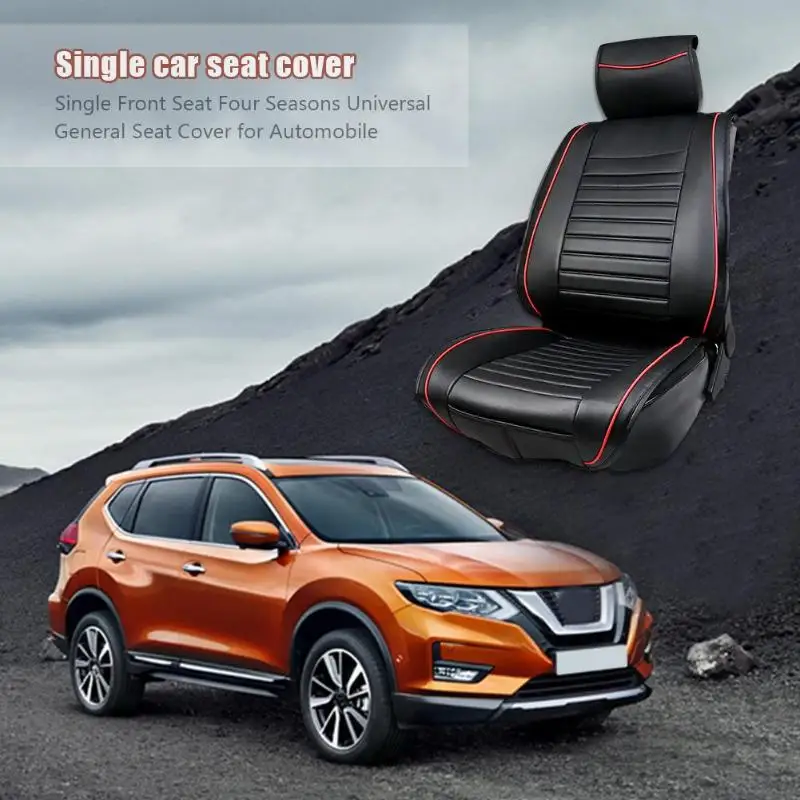 

Universal Car Seat Cover Four Seasons Front Seat PU Cushion Protector Comfortable Dirty-Resistant and Easy Clean Senior