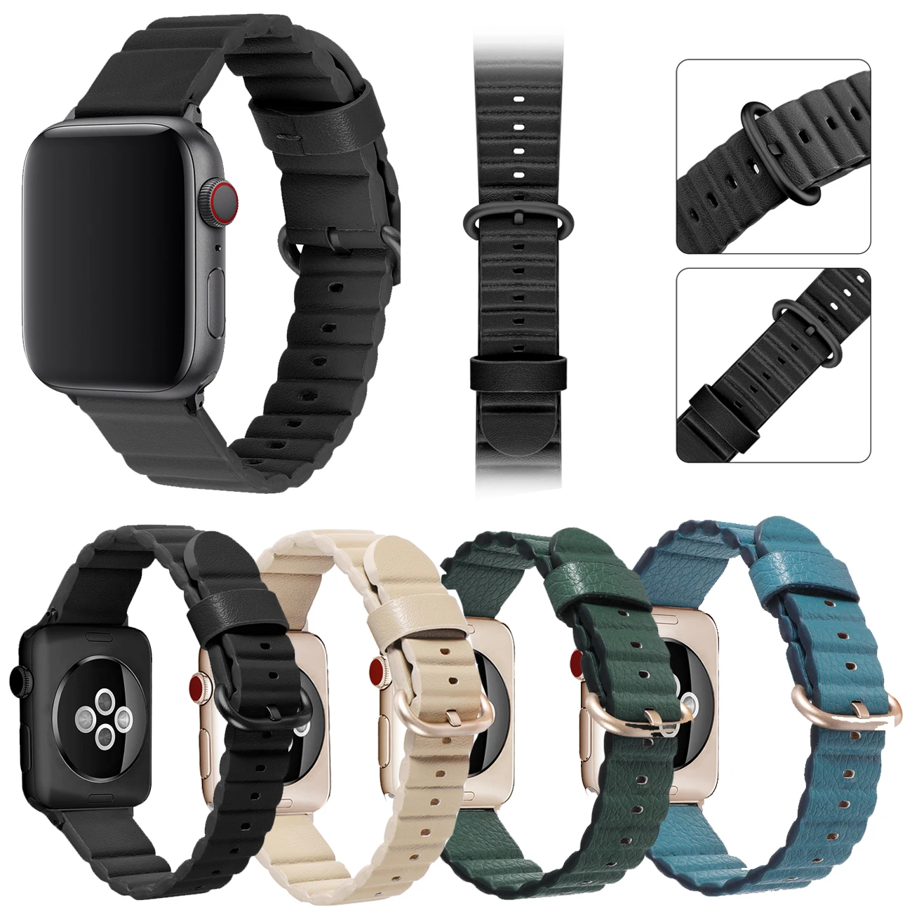 Ремешок из натуральной кожи 40 мм 44 мм для iWatch ремешок серии 1 2 3 4 5 для Apple Watch ремешок 42 мм 38 мм