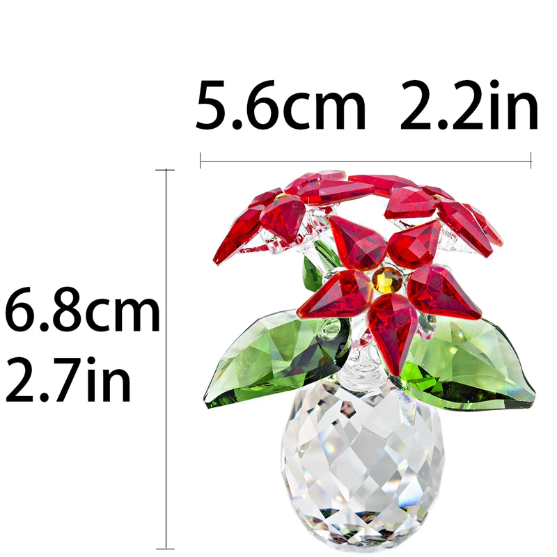 H& D статуэтки ручной работы с кристаллами Poinsettia, Рождественское украшение, Праздничная коллекция украшений для дома, сувенир, Рождественский подарок на день рождения