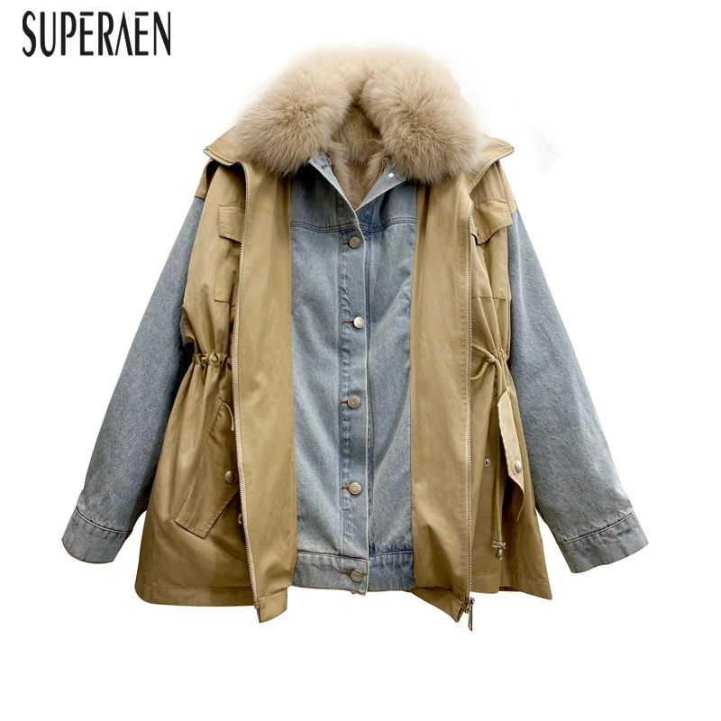 SuperAen, зима, новинка, корейский стиль, теплые парки, пальто для женщин, дикие, повседневные, хлопковые, женские куртки, Темпераментная Женская одежда