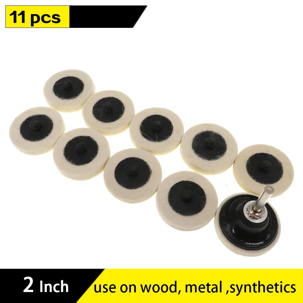 TOVOT 20PCS 2 Roloc Style Compressed Wool Fabric QC Disc Polishing Buffing Pads Wheels Wool Polishing Wheel Buffer Pads Felt Polishing Wheel Disc
