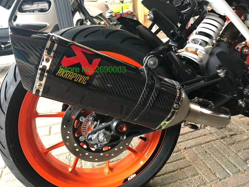 Мотоцикл Akrapovic углеродного волокна выхлопной глушитель выхлопной трубы, пригодный для KTM DUKE 390 200 250 DUKE RC390 DUKE 125- год