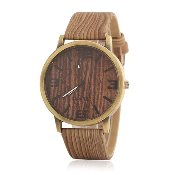 

New Simulation Wooden Quartz Watch Women Ladies Watches Casual Wooden Color Silicone Strap Watch Wristwatches