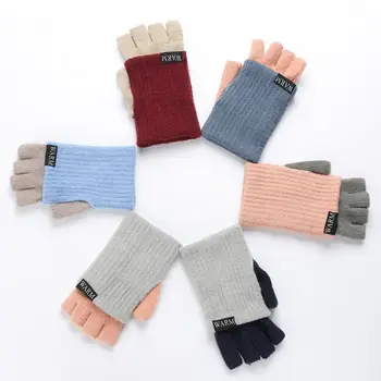 

Unisex Knitted Winter Jacquard Warm Half Finger Fingerless Gloves Men Women glove for Winter Imitation Cashmere Warm Gloves