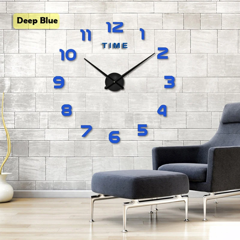 2021 Modern Design Large Wall Clock 3D DIY Quartz Clocks Fashion Watches Acrylic Mirror Stickers Living Room Home Decor Horloge 