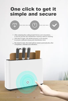 

White Disinfection Knife Holder Kitchen Shelf Multifunctional Sterilization and Dryer UV Disinfection Machine Kitchen Storage