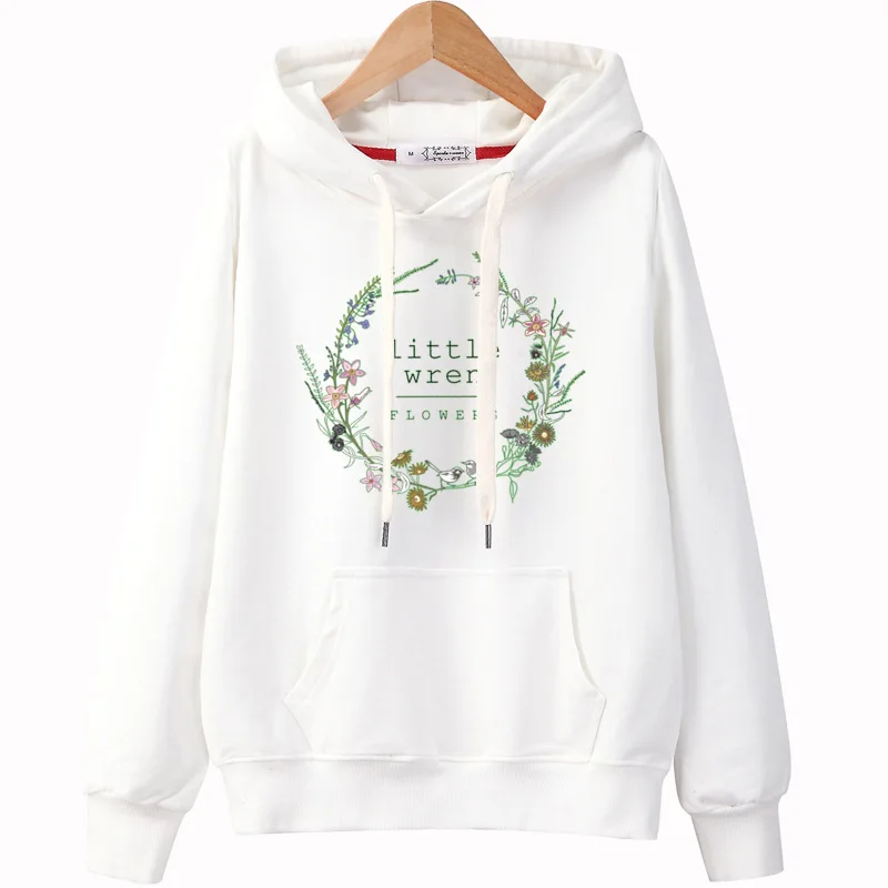 Autumn new creative pattern printing women's sweater fashion loose hooded student top gray22 1