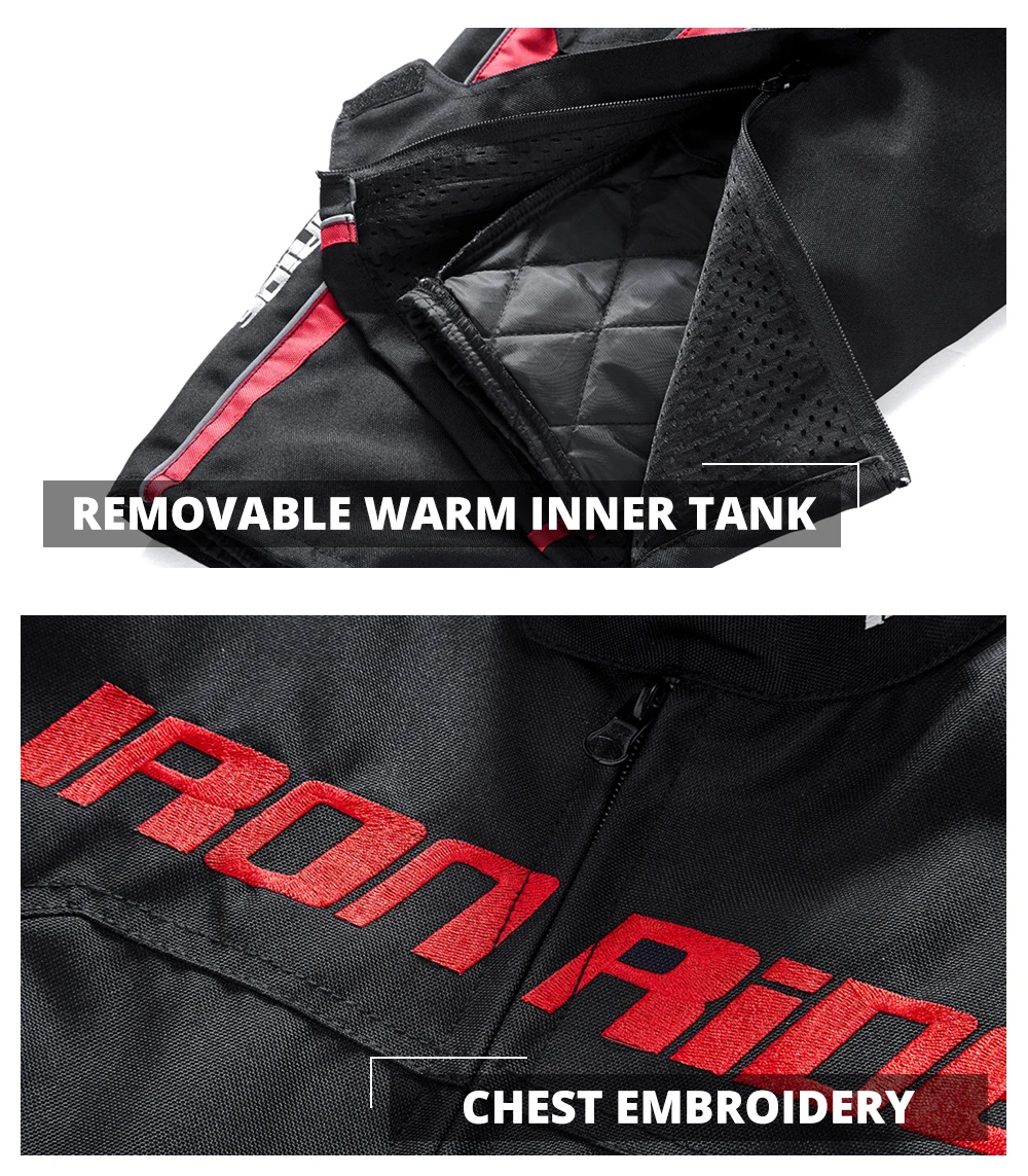 Motorcycle Jacket Men Motorcycle Protection Set Windproof Waterproof Riding Jacket/Pants Suit Body Armor for 4 Season