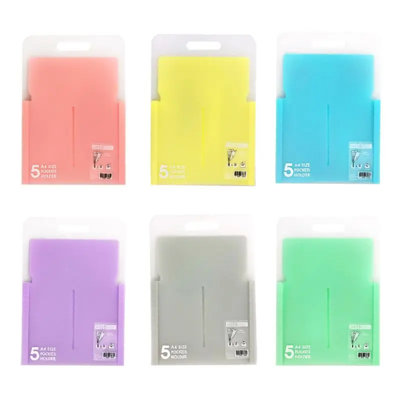 

5 Grid Vertical Organ Bag Document File Folder Portable A4 Organizer Paper Hold