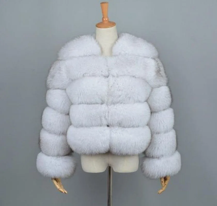60cm sleeves Женское качественное натуральное пальто из лисьего меха, натуральный мех лисы куртка, короткое зимнее пальто из лисьего меха, фабричная розничная - Цвет: 60cm sleeves