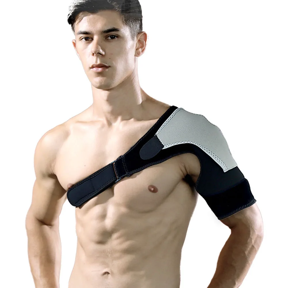 1pc Men Women Shoulder Brace Right Left Support Dislocated Joint Sprain Protective Orthotic Adjustable Rotator Cuff Soreness - Цвет: Grey