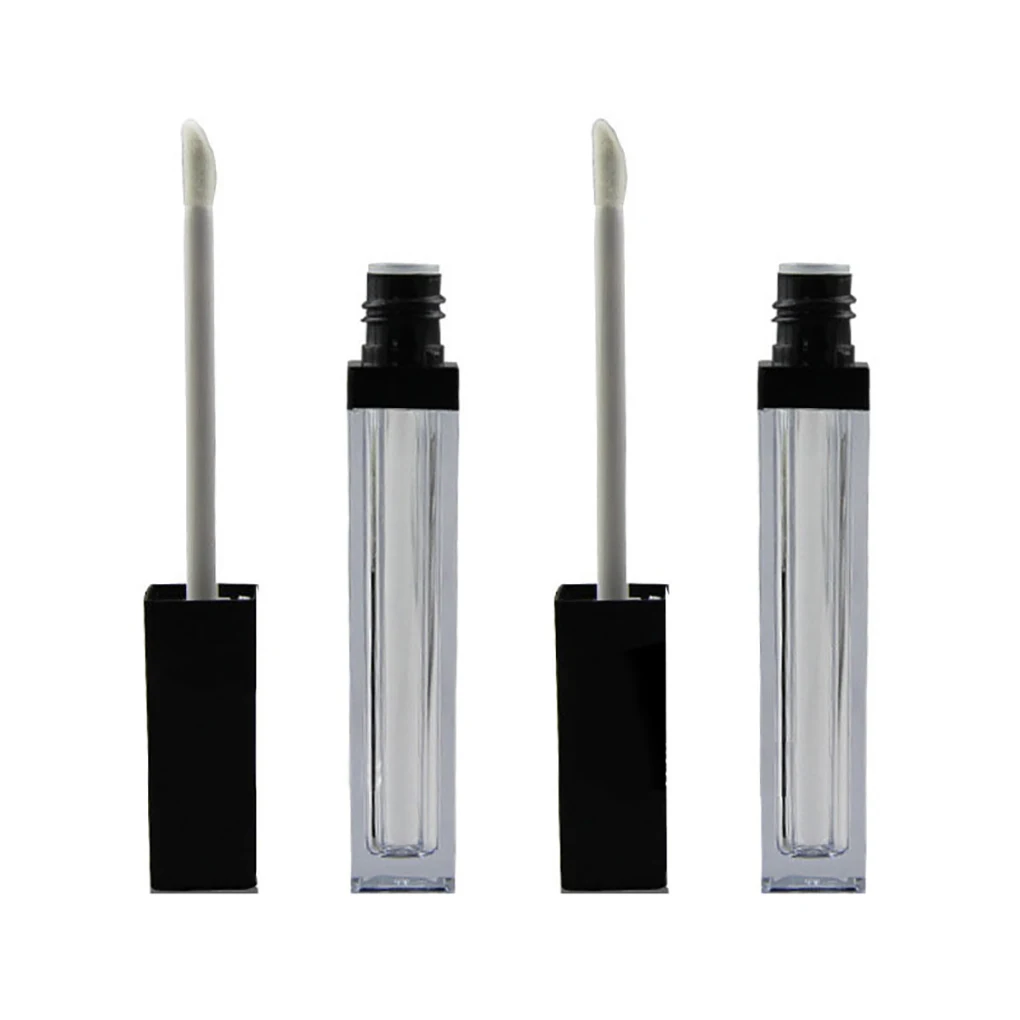 5pcs 5ml Empty Lip Gloss Tube Bottle Liquid Eyeliner Square Container Transparent Refillable Bottles