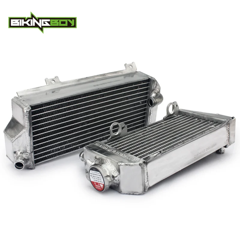 ^*Best Offers BIKINGBOY For Yamaha RMZ RM-Z 450 2018 2019 Radiator Engine Cooling Left Right Water Cooler 42mm Aluminium Alloy Core Polished