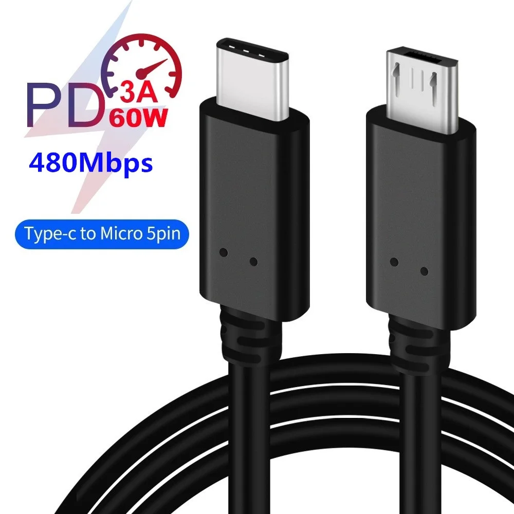 Кабель usb type C к Micro 5pin Usb type-C USB-C 3,1 кабель MicroUsb OTG Usb C Быстрая зарядка данных для Macbook Usbc Android устройства