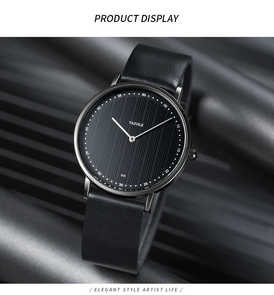 YAZOLE Men Watches Fashion Quartz Watch Man Simple Style Wristwatch Waterproof Business Leather Male Clock relogio masculino New
