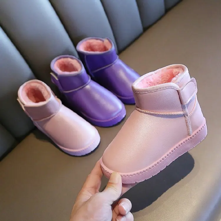 

Children Boots Snow Boots 2019 New Style Winter Warm Waterproof Slip Thick plus Velvet Big Boy Short Boots Women's