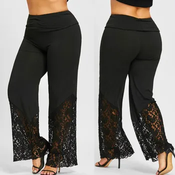 

Largas Mulher Cargo Pants Women 2020 Women Casual Plus Size Lace Loose Wide Leg Leggings Sports Pants