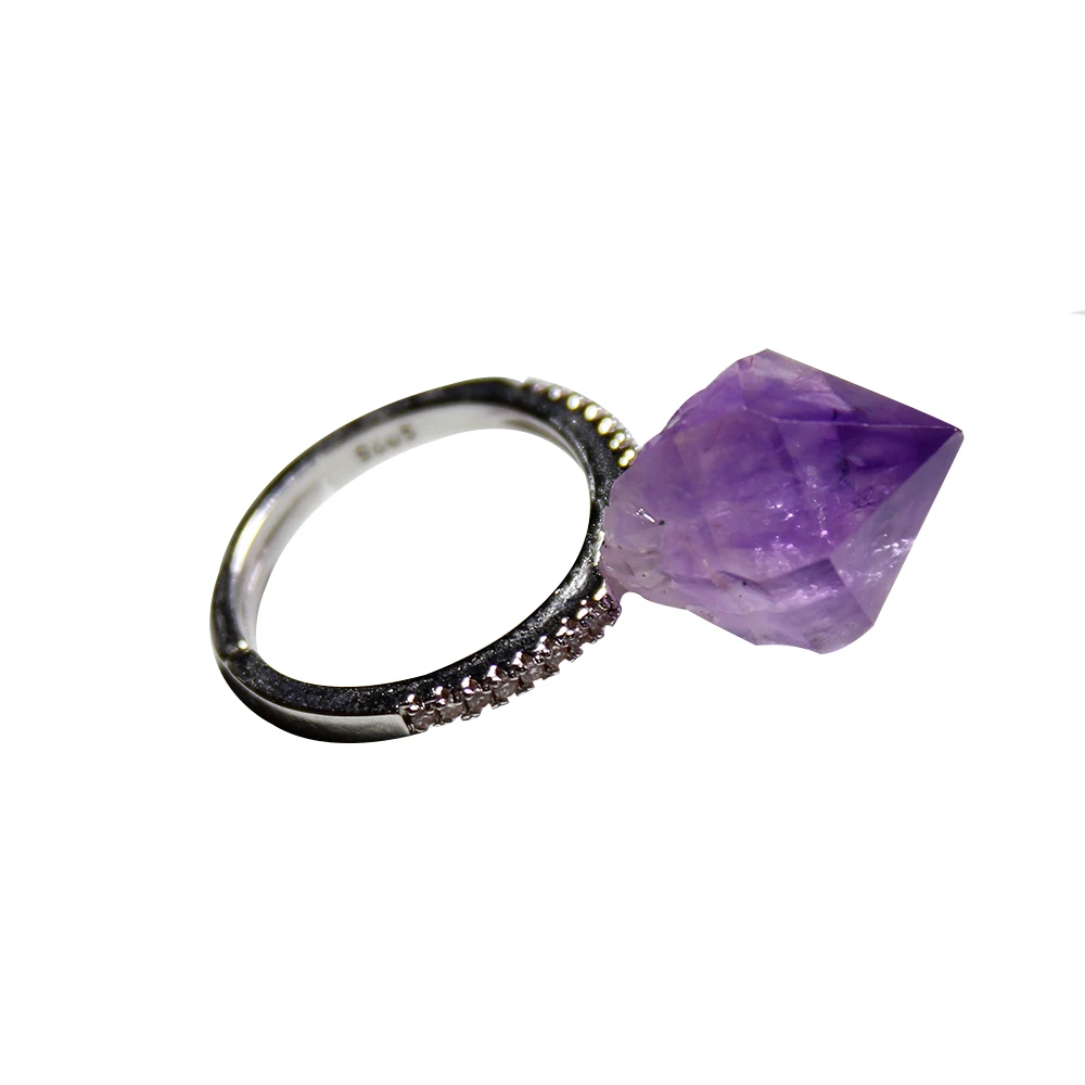amethyst Runyangshi, 1 шт., натуральный камень, лаванда, аметист, камень, кольцо для женщин, камень, Открытое кольцо, креативный - Цвет: amethyst