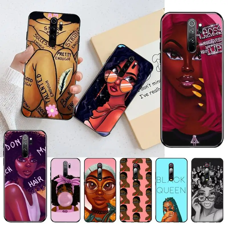 2 бунз меланин Poppin Aba черный гирлянда Bling Cute чехол для телефона Redmi 8A Note 9 8 8T 7 6 6A 5 5A 4