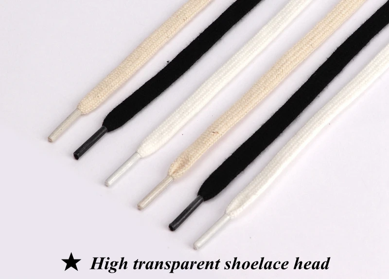 1 Paar flache Schnürsenkel Canvas Sneakers Sportschuhe Schnürsenkel Klassische Damen- und Herren-Schnürsenkel Solide doppelte flache weiße schwarze Schnürsenkel – Detail 2