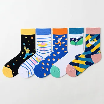 

Cartoon Sporty Patterned Funny Socks Summer Casual Joker Breathable Women Art Socks Novel College Style Student Hipster Sox