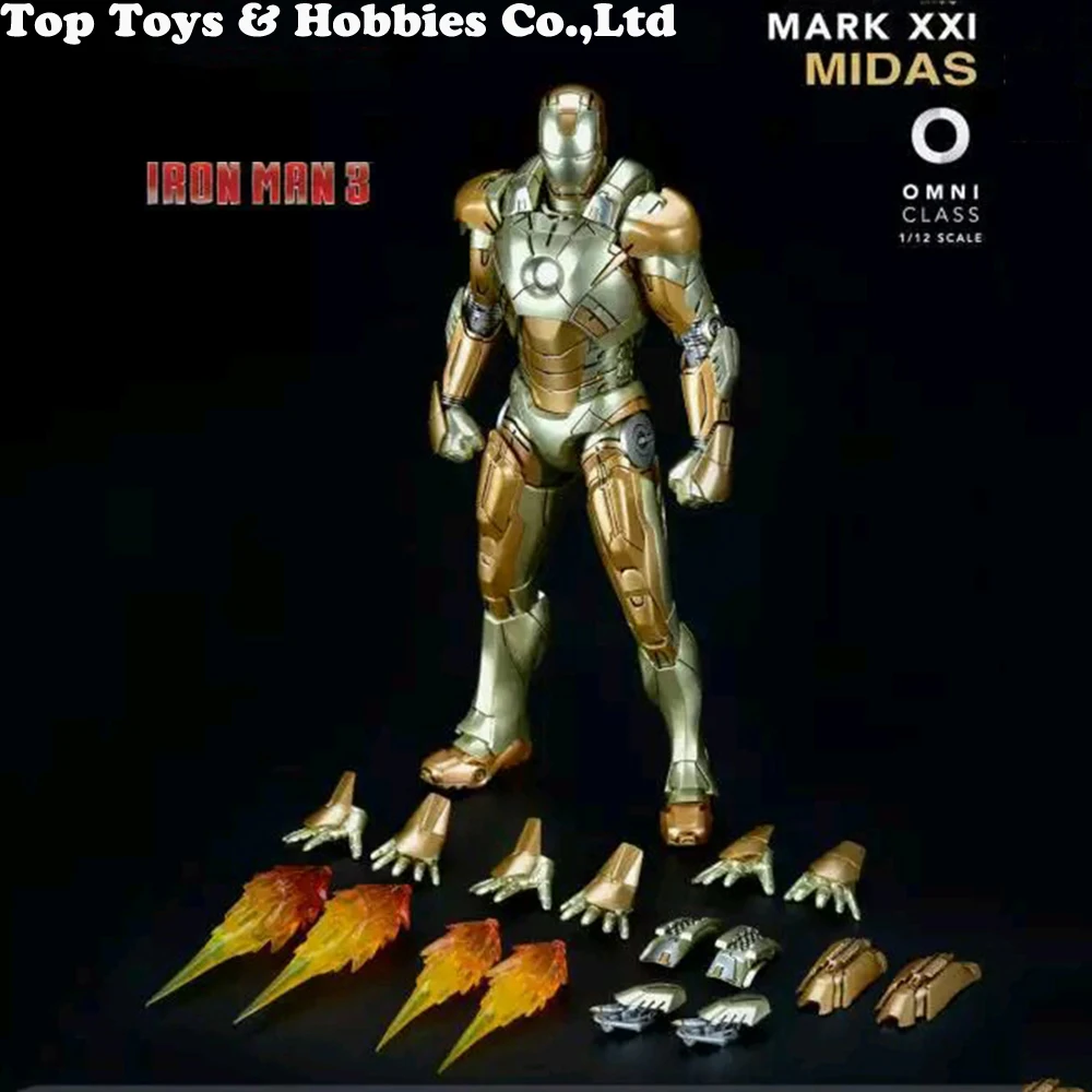 

IN stock For collection 1/12 Scale Alloy Iron Man Movable Iron Man MARK XXI MK21 Movable Diecast Figure Doll Model