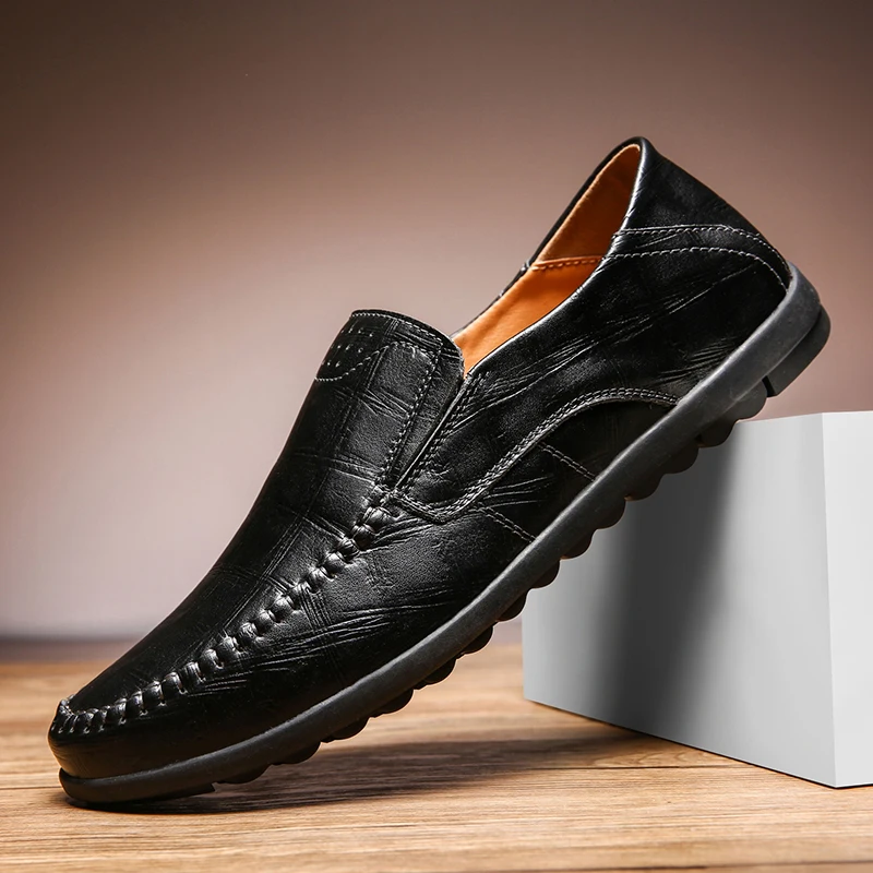 Size 44 New Fashion Summer Spring Men Driving Shoes Loafers Leather Boat Shoes Breathable Male Casual Flats Loafers%A903