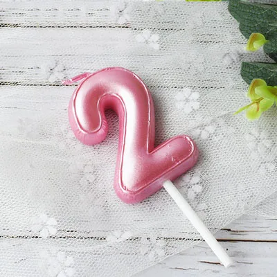 Pink2 1 шт День Рождения шар Свеча розовый синий Свеча День рождения торт украшение 0-9 Количество свечи Детские сувениры на день рождение вечерние Декор - Цвет: Pink2