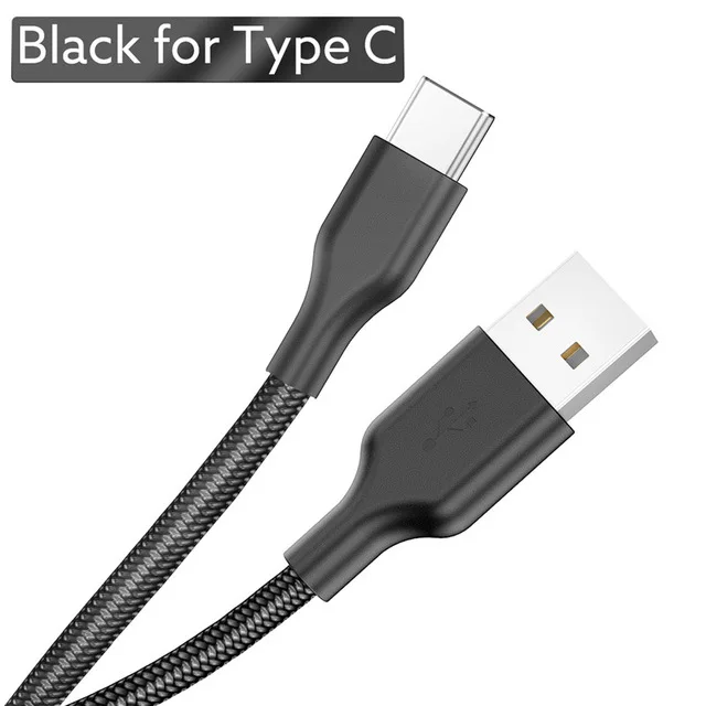 Black Usb type-C телефонный кабель для samsung S9 Galaxy note9 USB C кабель для мобильного телефона Быстрая зарядка type C кабель huawei usb type-C устройства - Цвет: Black