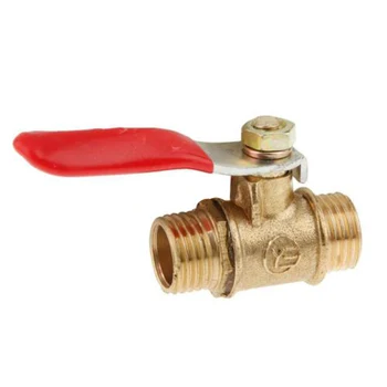

1/4 Inch Brass Ball Valve Male To Male Pipe Full Port Ball Valve Red Lever Handle Garden Water Oil Gas Valve Part Accessories
