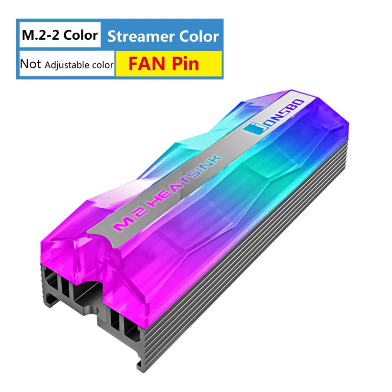 M.2-2 Color B Jonsbo M.2 2280 радиатор SSD M.2-2 с цветным освещением твердотельный жесткий диск кулер вентилятор радиатора контактный теплоотвод - Цвет лезвия: M.2-2 Color B