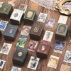 100pcs Vintage Stamp Book collection series Kraft Paper Mini Greeting Card Postcard Letter Envelope DIY Decoration message Cards ► Photo 3/6