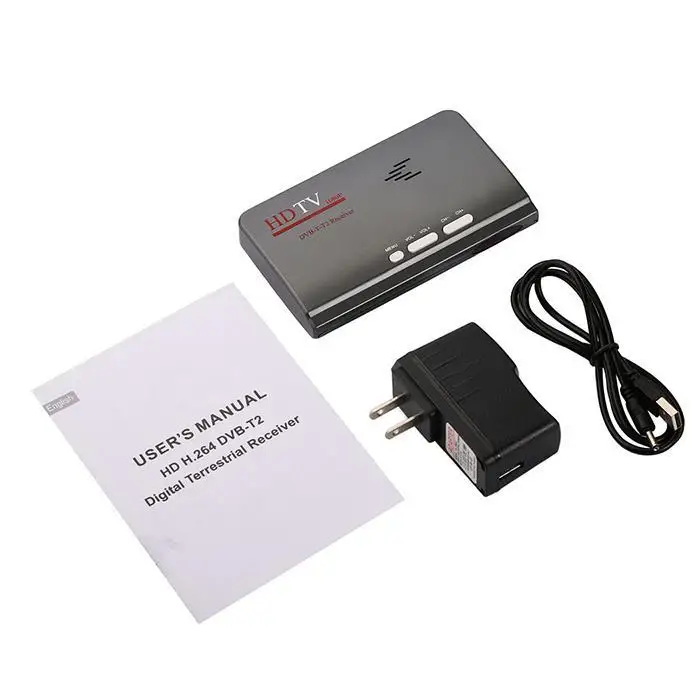 1080P HD ТВ DVB-T2 DVB-T видео из AV в VGA ТВ-бокс с USB Поддержка MPEG4 для DC5V-1A Все CRT и MAX.5W ЖК-дисплей мониторов