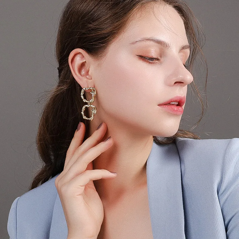 

Fashion Statement Earrings 2020 Big Geometric Irregular Round Earrings For Women Hanging Dangle Earrings Drop Earing Jewelry