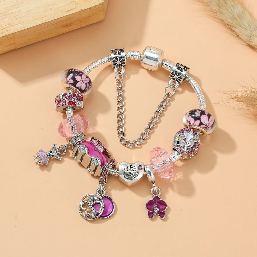Enamel Unicorn pandora charm bracelet Baby girl gift Party favors accessory